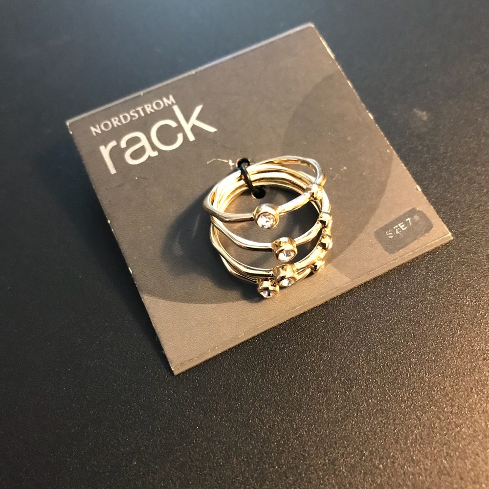 Harem Ring (4 separate bands) w Crystals New w Tag